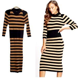 Gabrielle Union Collection x New York & Co. Stripped Ribbed Fitted Midi Dress TV
